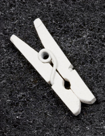 10 Mini White Wooden Laundry Clips 2,5 cm