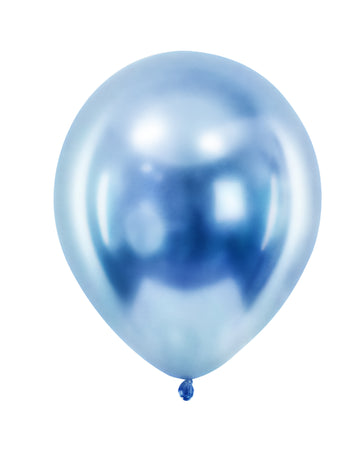 100 Mini Metallic Blue Latex Balloons 13 cm