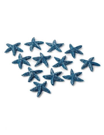 12 Blue Adhesive Sea Stars 2 cm