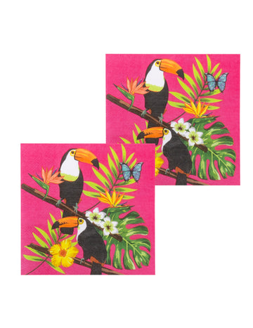 20 Toucan Fuchsia Paper ručníky 33 x 33 cm