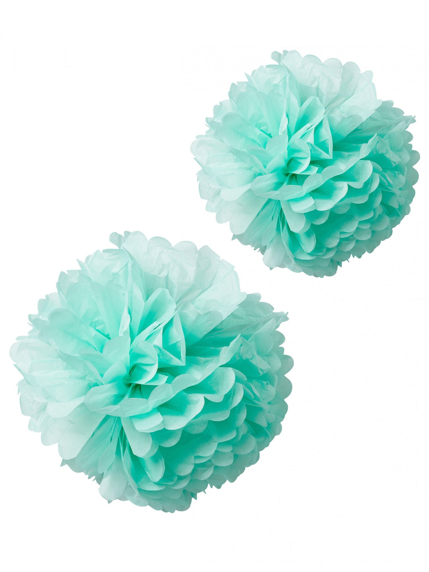 2 Pompoms Silk Paper Mint 40 a 50 cm