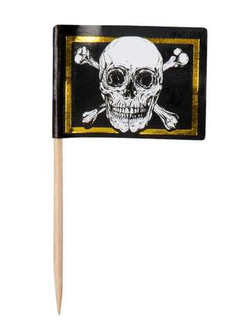 24 dřevěných vrcholů pirátský vlajka Jolly Roger 7 cm