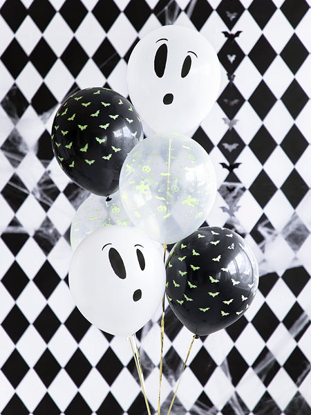 3 Fluo Halloween Latex Balloons 27 cm