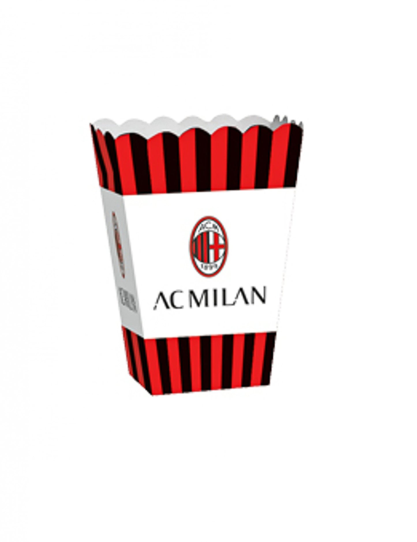 4 Popcorn Boxes in Cardboard AC Milan 13,5 x 8,5 x 19 cm