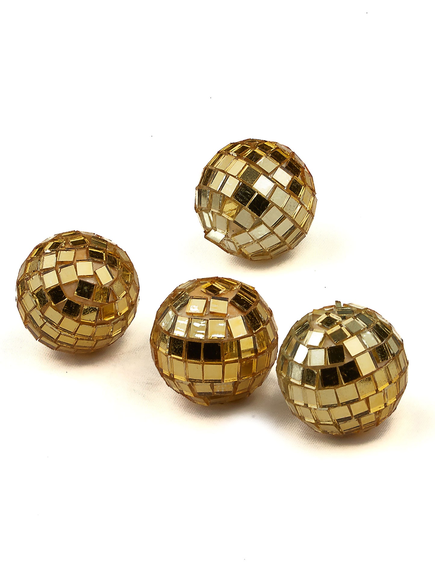 4 Mini Golden Facet Balls 3,5 cm