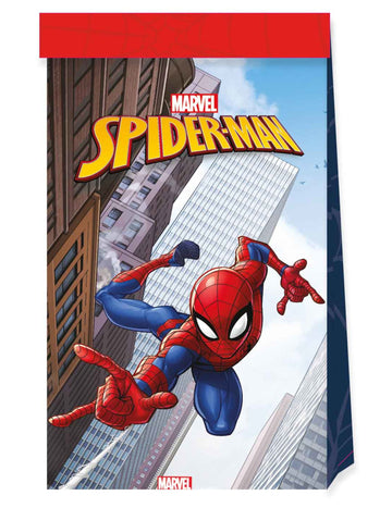 4 Spiderman Fighter Paper Bags 22 x 13 cm