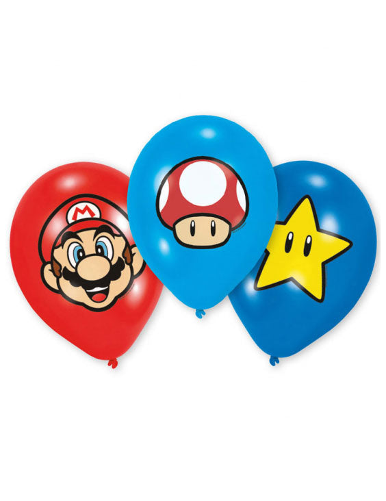 6 Super Mario Latex Balloons