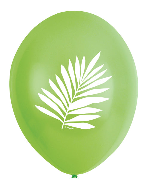 6 Tropical Chic Latex Balloons 27,5 cm