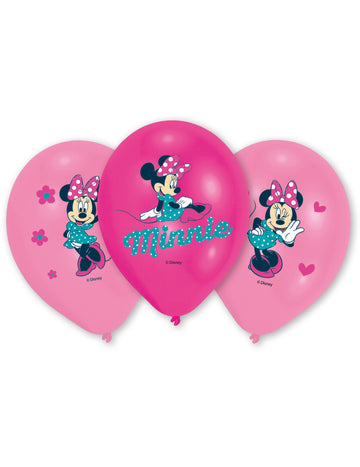 6 Latex Minnie Balloons