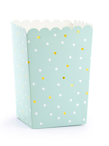 6 krabic s popcornem v 7 x 7 x 12,5 cm Polka Dot Cardboard