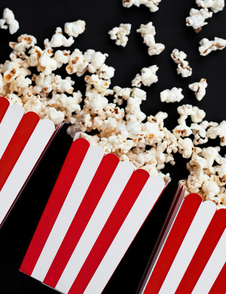 6 Popcorn Boxes in Red and White Cardboard 7 x 12,5 cm