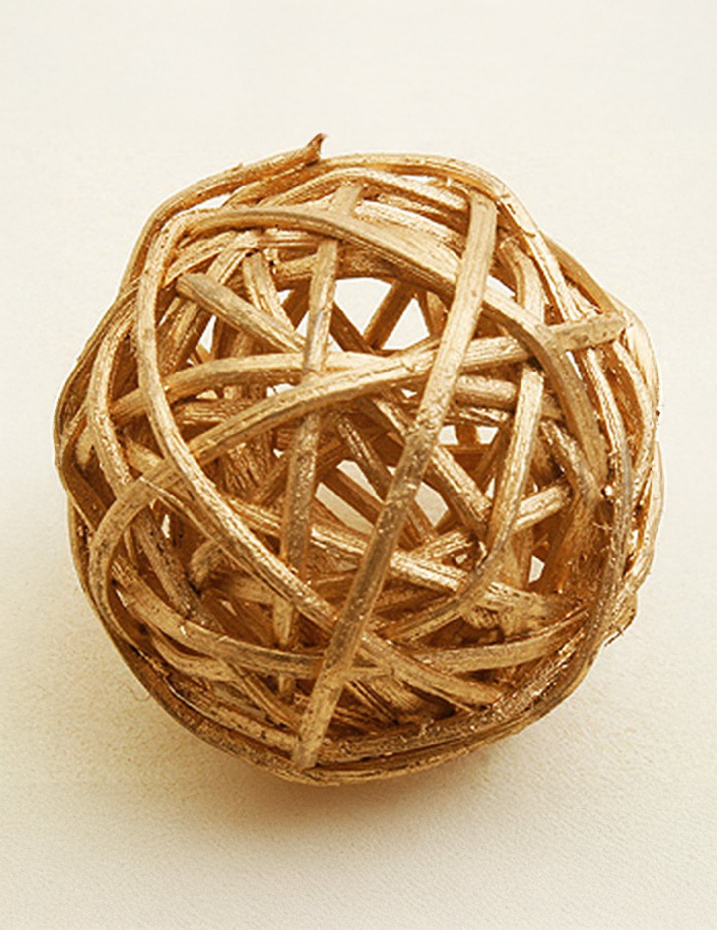 6 Golden Wicker Balls 3,5 cm