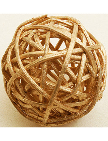 6 Golden Wicker Balls 3,5 cm