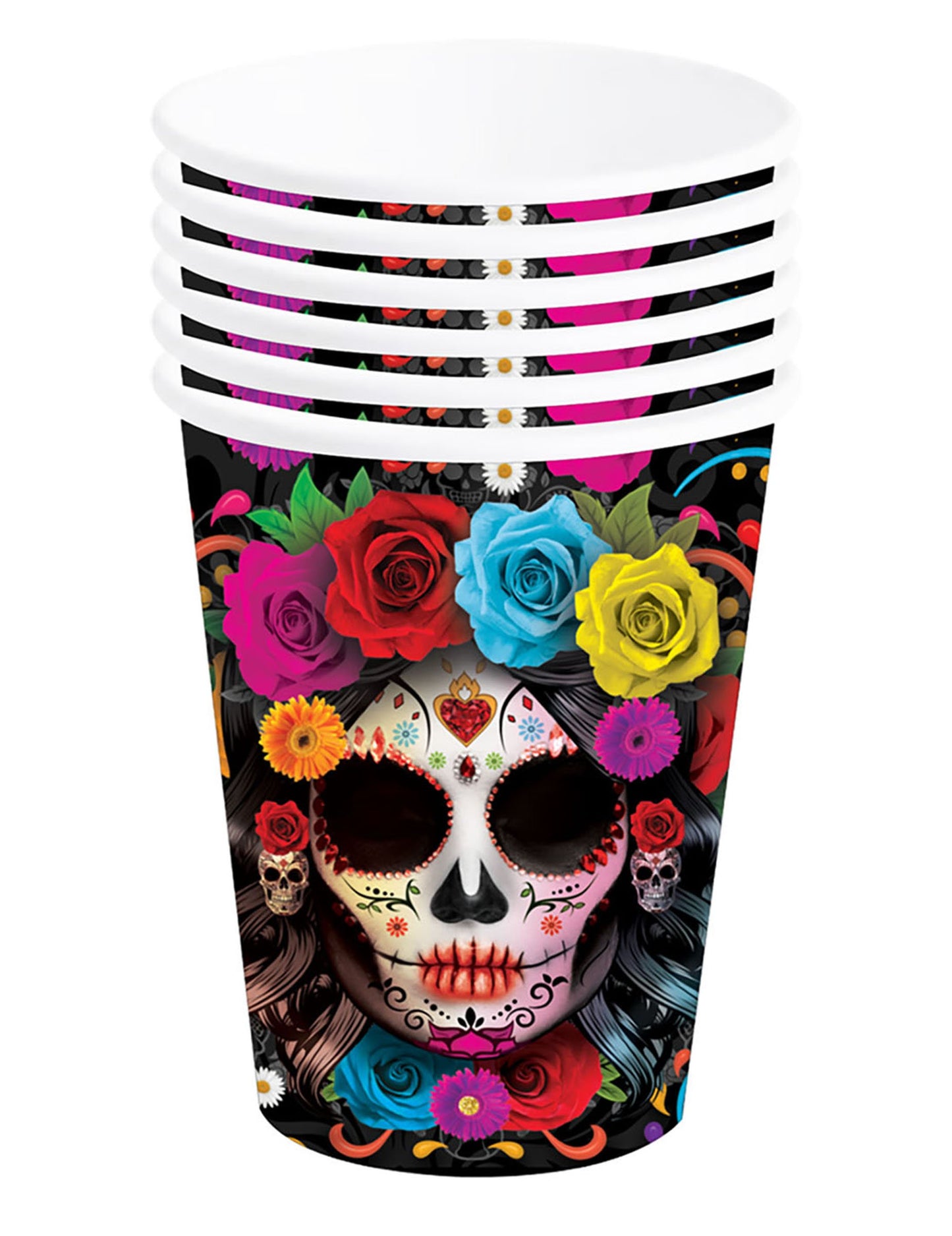 6 Catrina Dia de los muertos 240 ml šálků