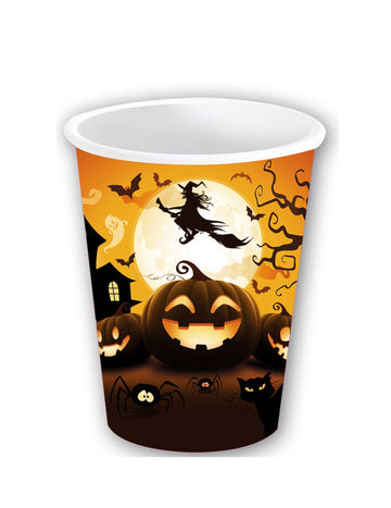 6 Halloween Pumpkin lepenkové šálky 240 ml