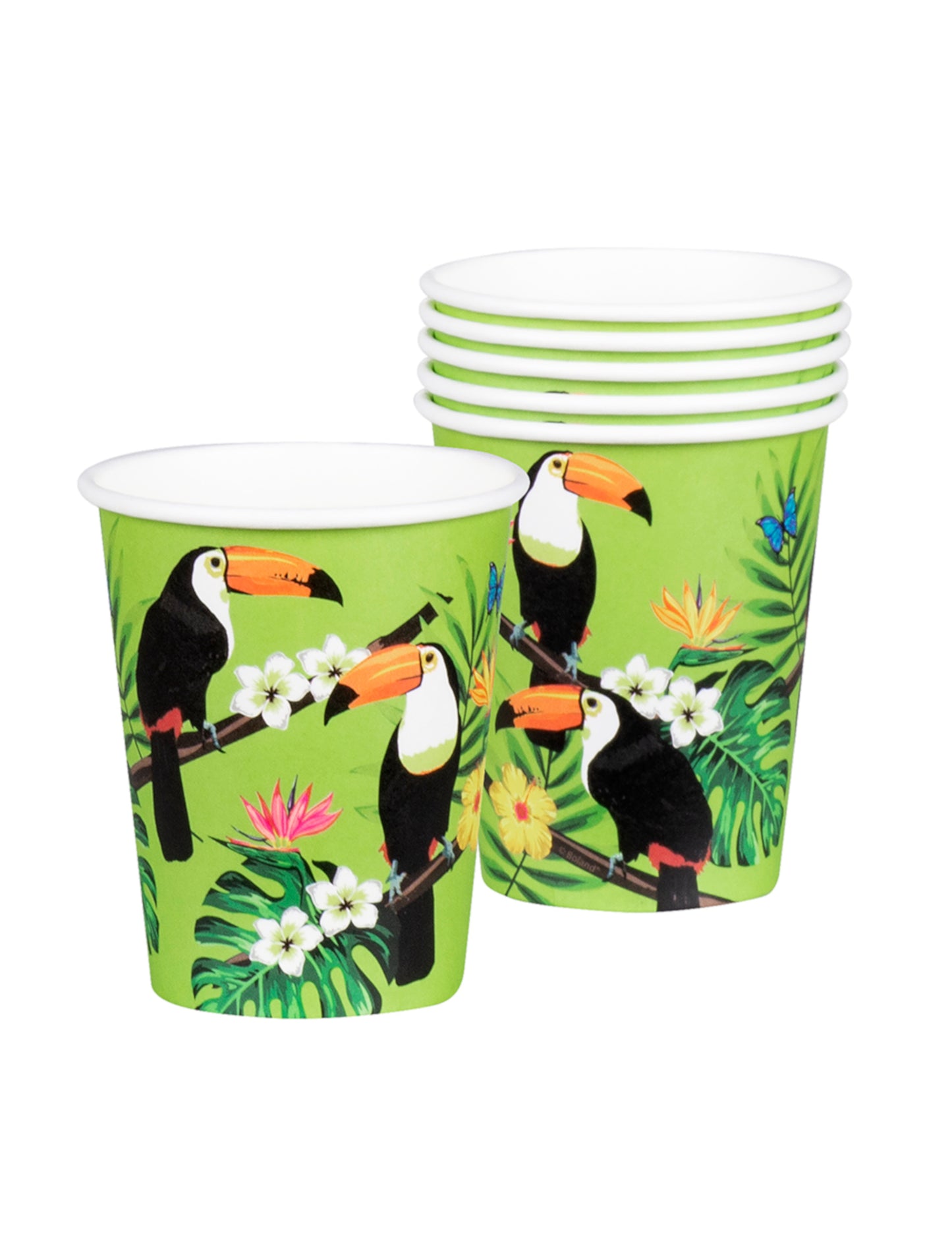 10 Green Toucan Carton Cups 21 cl