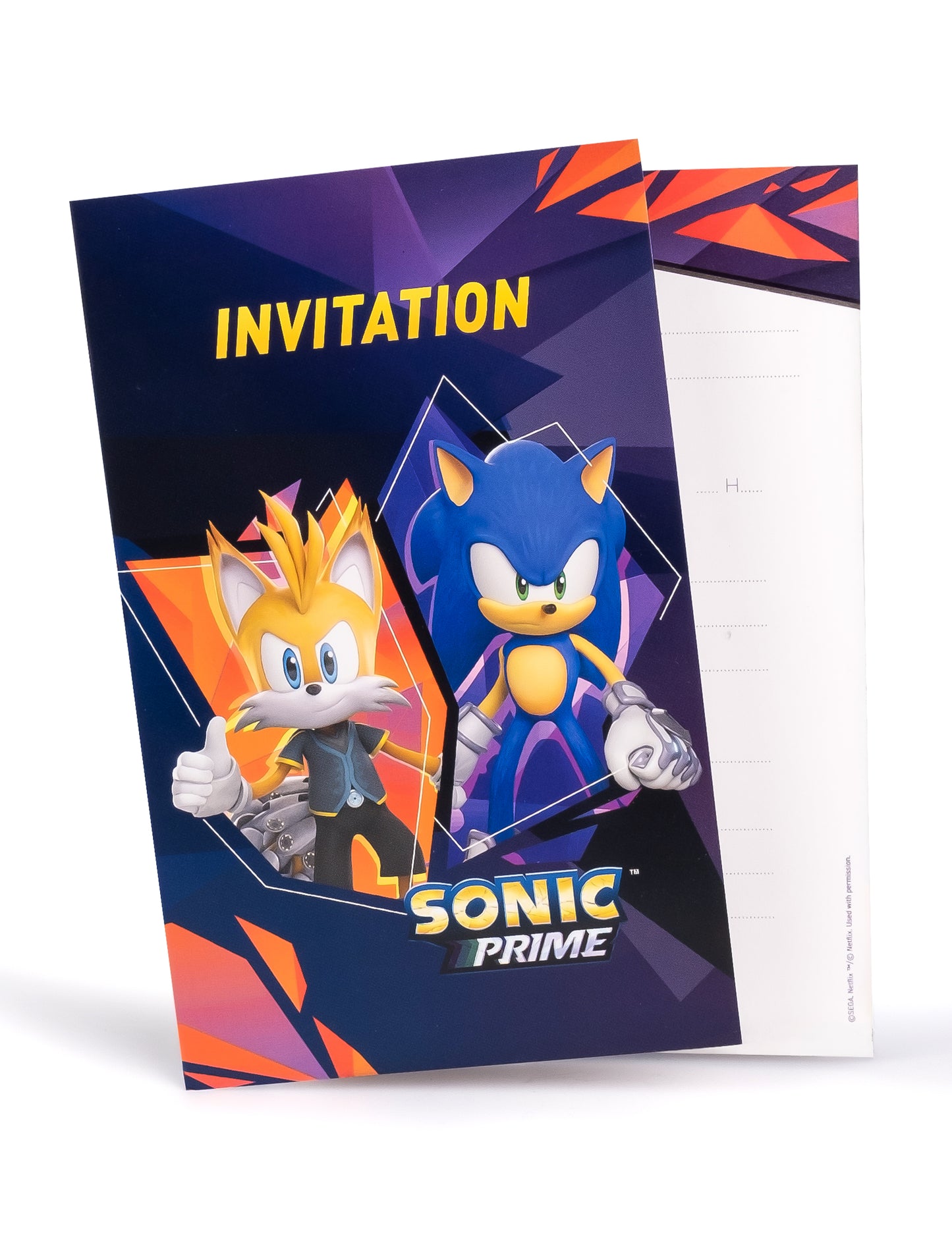 8 Sonic Prime Sonic Invitation Cards 10 x15 cm