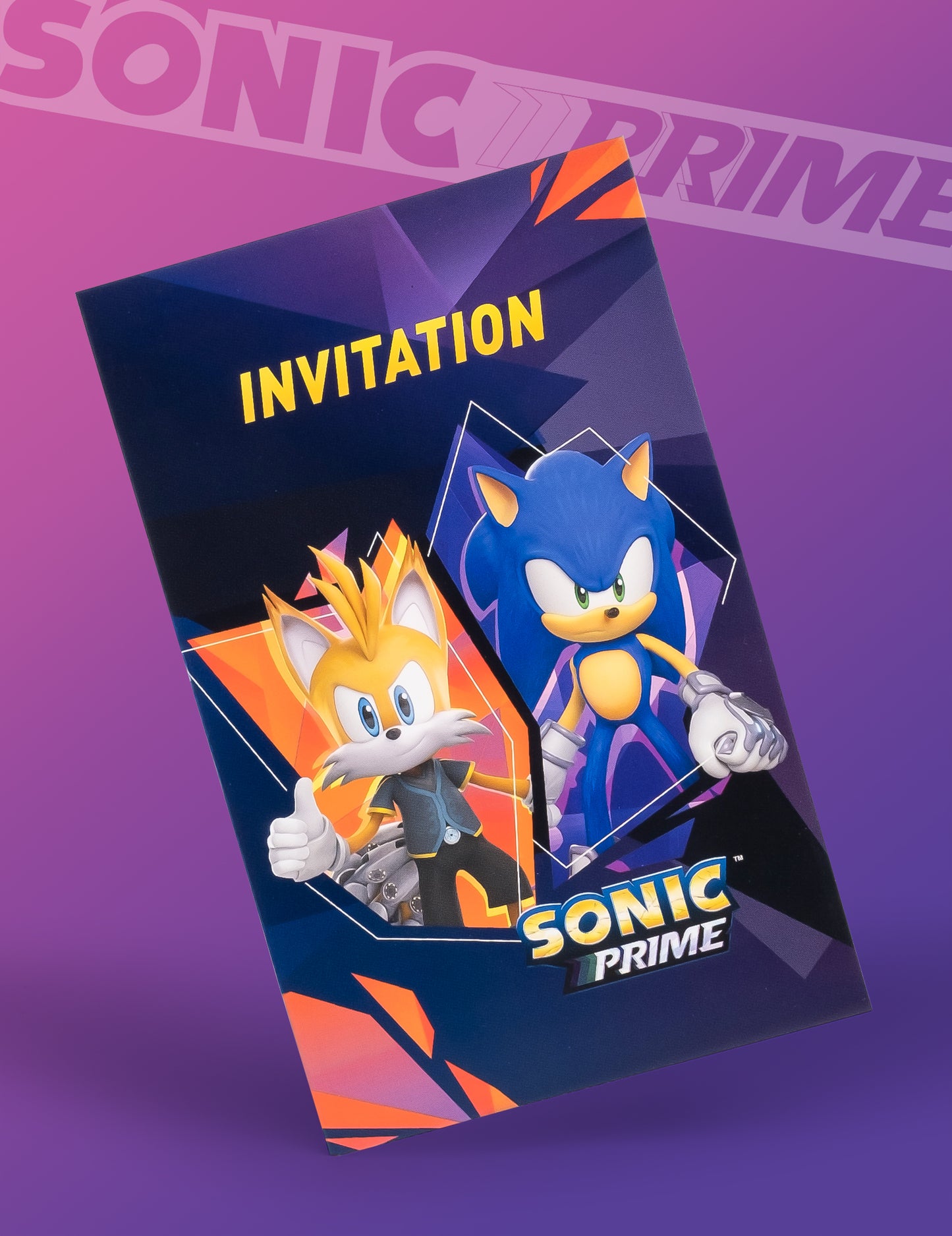 8 Sonic Prime Sonic Invitation Cards 10 x15 cm