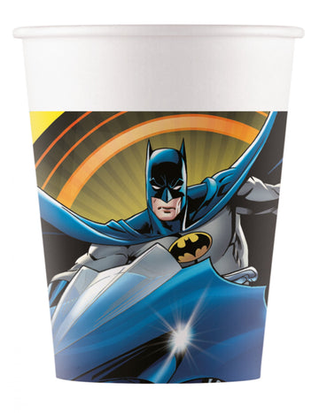 8 Batman Cardboard Cups 200 ml