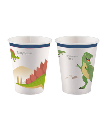 8 kartonových šálků velkých dinosaurů 250 ml