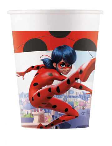 8 Miraculus Cardboard Cups Ladybug 200 ml