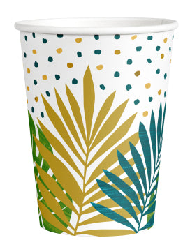 8 Tropical Chic Cardboard Cups 250 ml