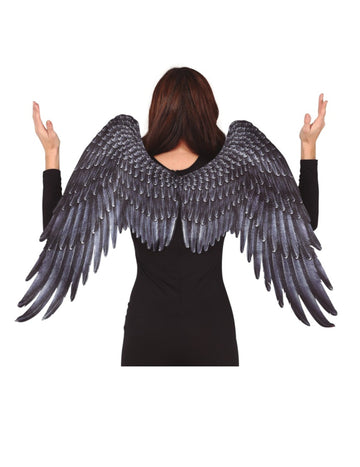 Gothic Angel Wings v dospělé černé látce