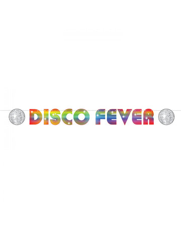 Disco Fever Cardboard Banner 15 x 213 cm