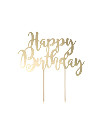 Dort Topper in Happy Birthday Gold Metallic 22,5 cm