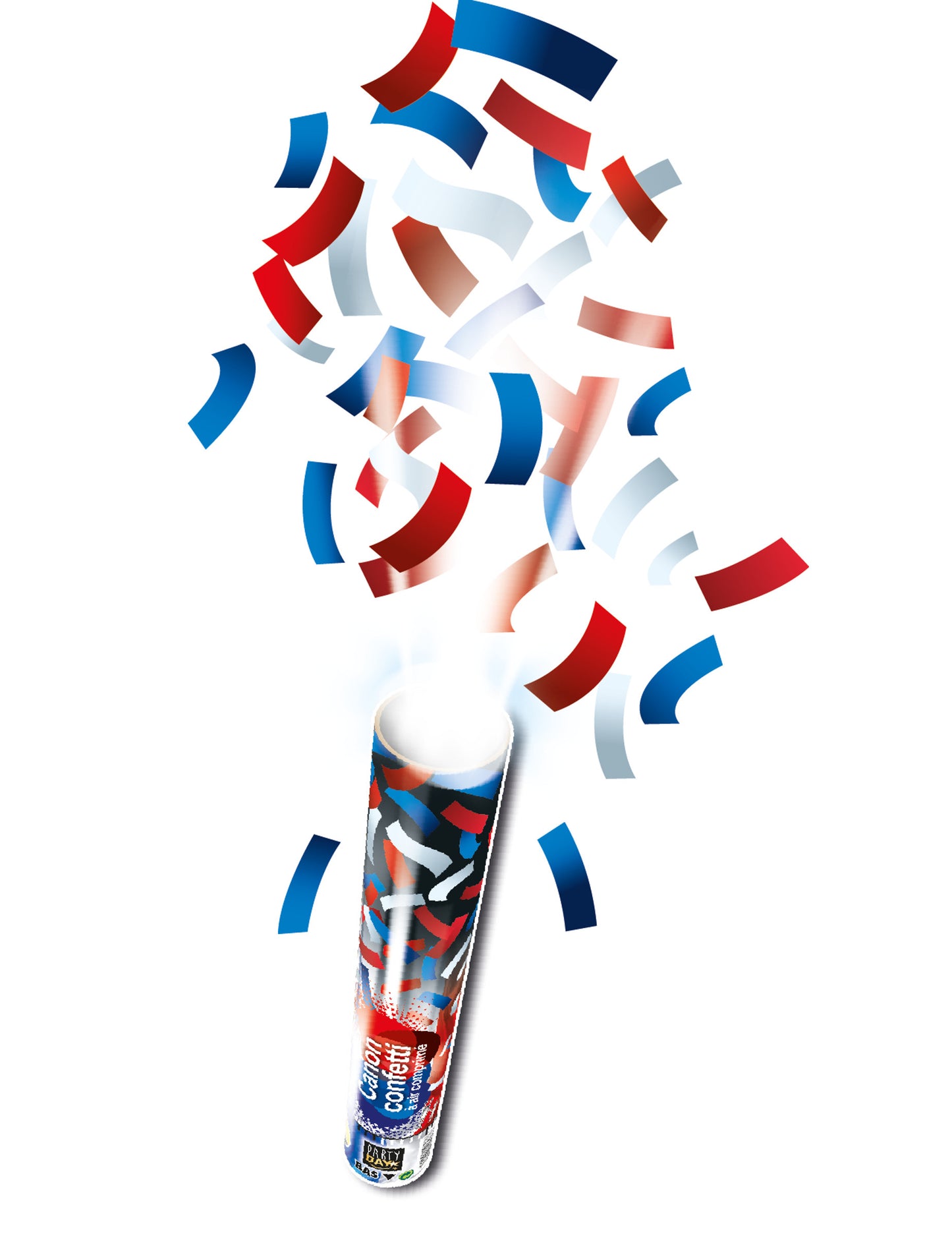 Tricolor Rectangle Confetti Tube 30 cm