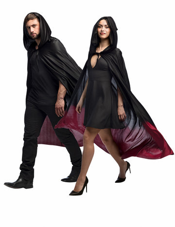 Cape Black Degraded Red Red Adult Halloween