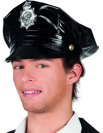 Adult Black Police Cap