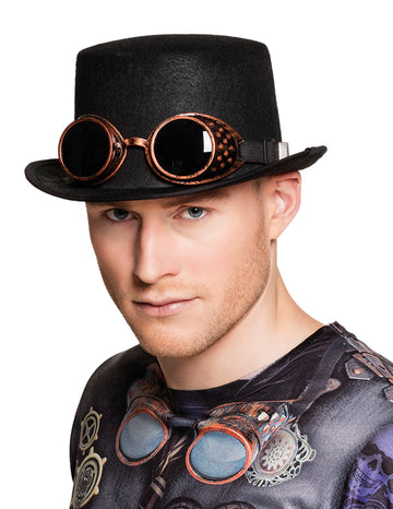 Klobouk s brýlemi pro dospělé Steampunk