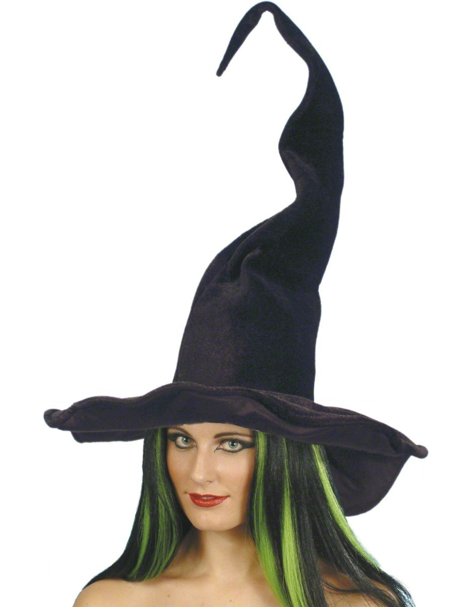 Černý čarodějnický klobouk Velvet Woman Halloween