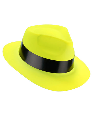 Fluo Adult Yellow Gangster Hat