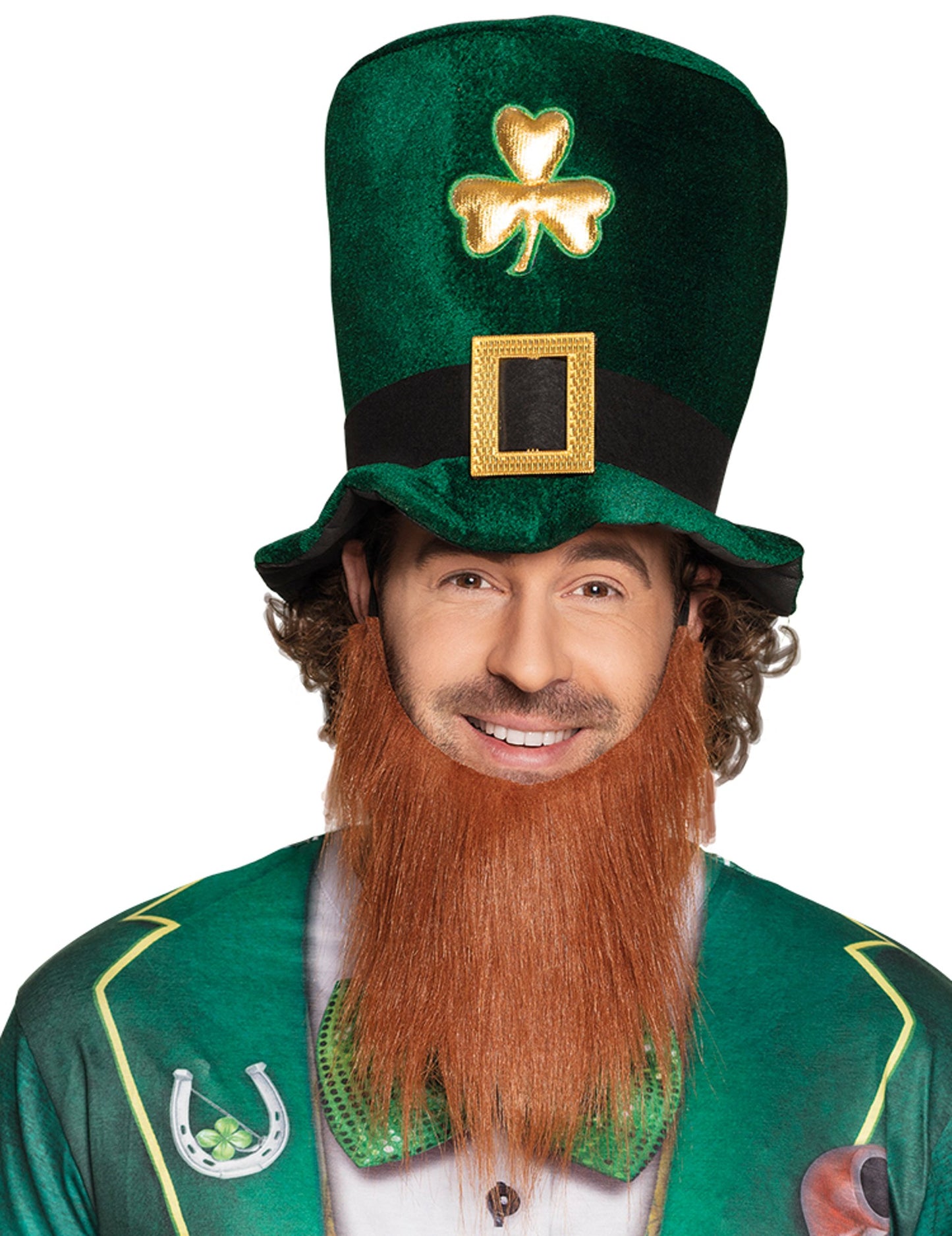 Dospělý Golden Clover Top Hat s Beard Saint Patrick