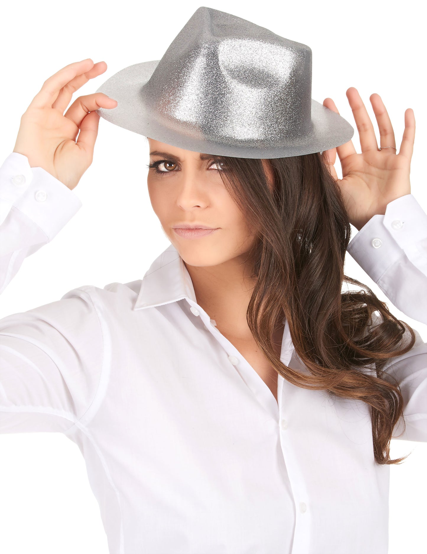 Adult Silver Glitter Hat