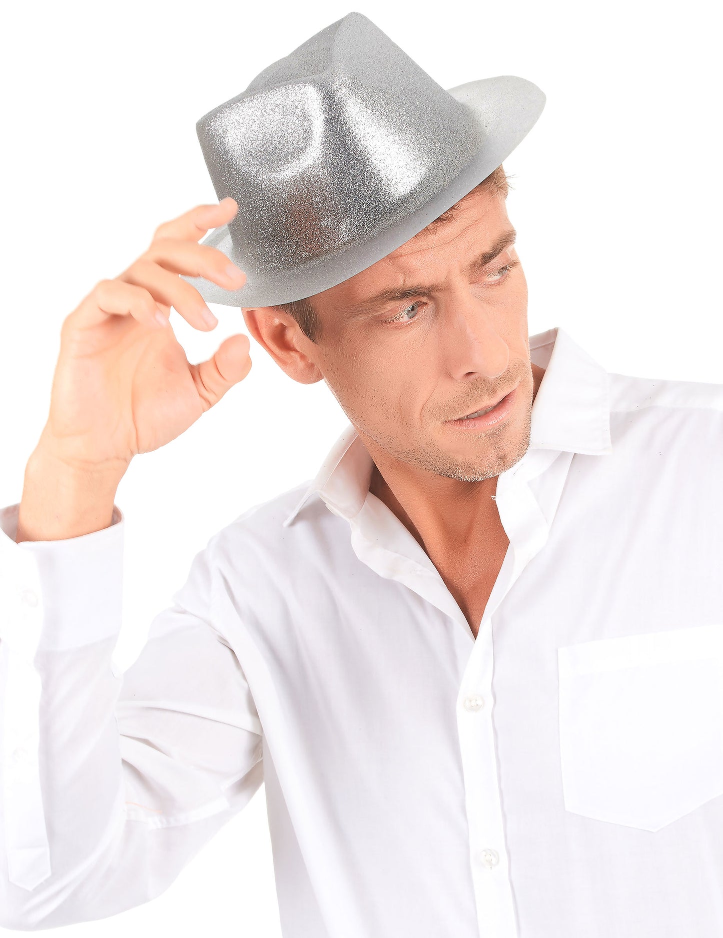 Adult Silver Glitter Hat