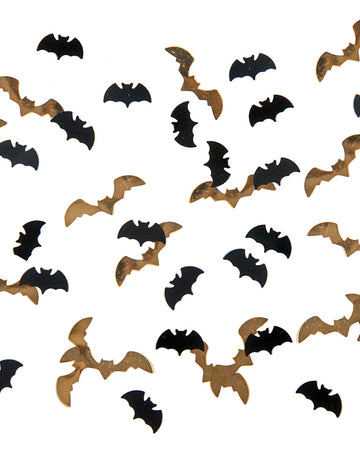 Black and Gold Bat Confetti 15g 1,7 x 0,7 cm a 2,5 x 0,7 cm