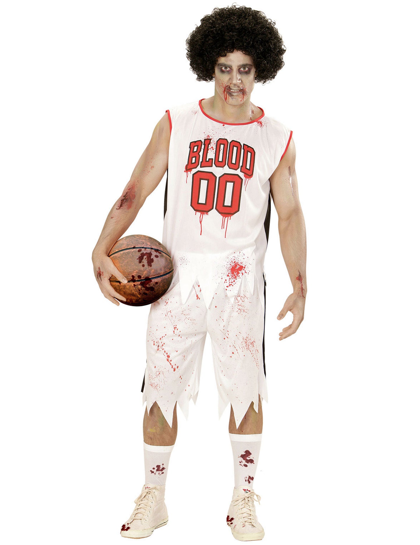 Zombie mužský zombie basketbalový hráč