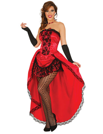 Slečno Burlesque Red Woman Costume