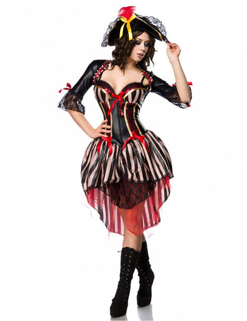 Sexy Red Corset Pirate přestrojit luxusní ženu