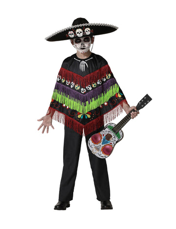 Poncho Skeleton Disguise Dia de los Muertos