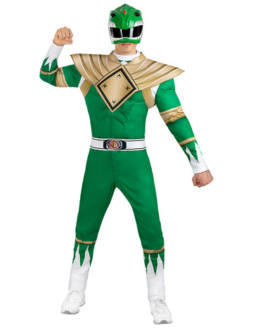 Dospělý zelený kostým Power Ranger