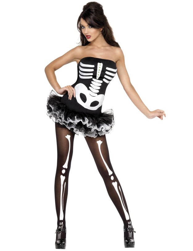 Sexyfemme Skeleton maskoval s Halloween tutu