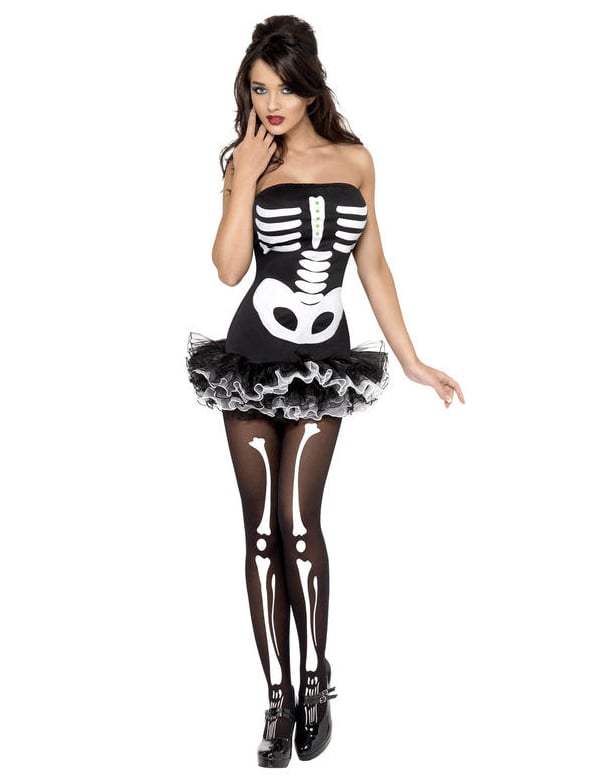 Sexyfemme Skeleton maskoval s Halloween tutu