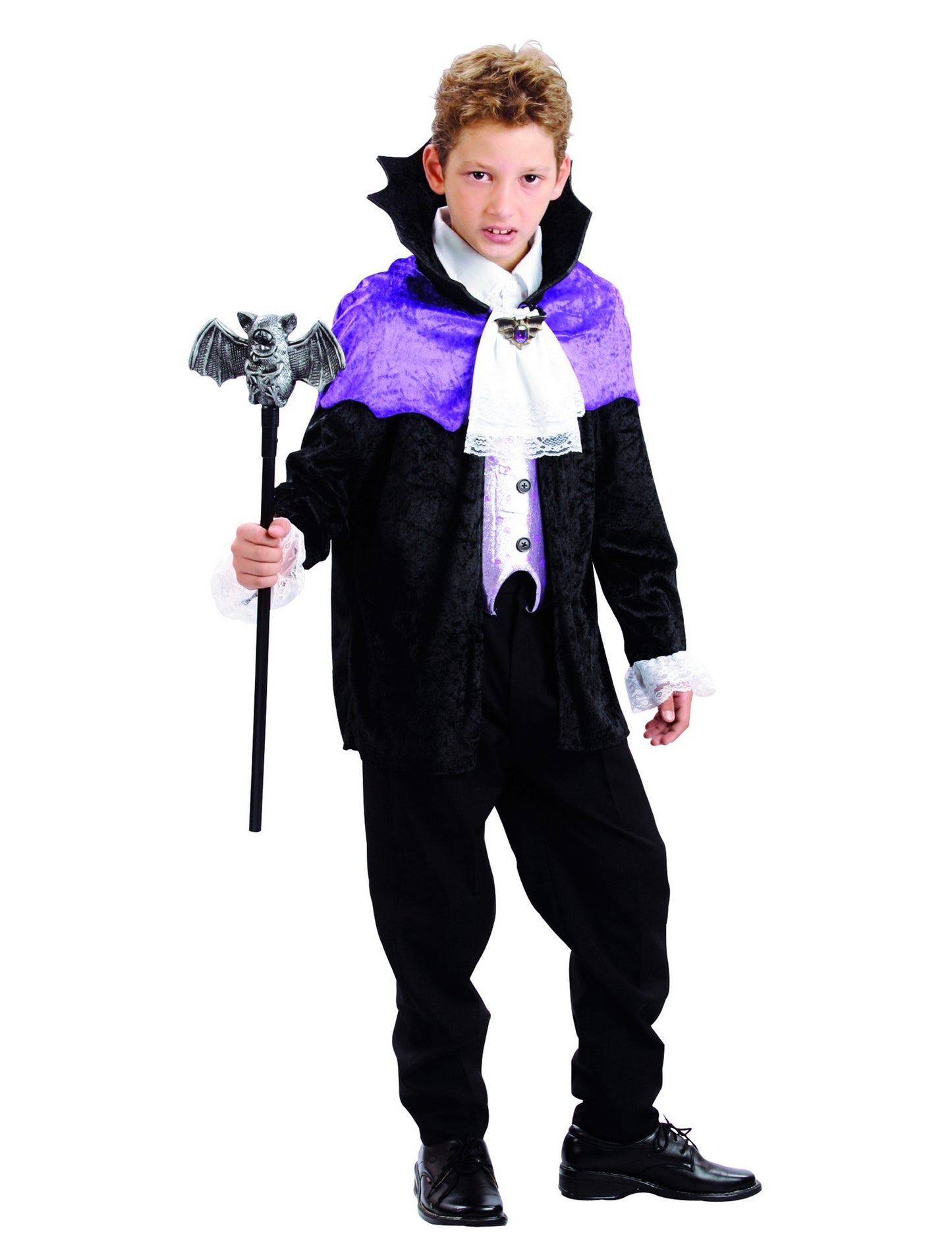 Black and Purple Boy Vampire Costume