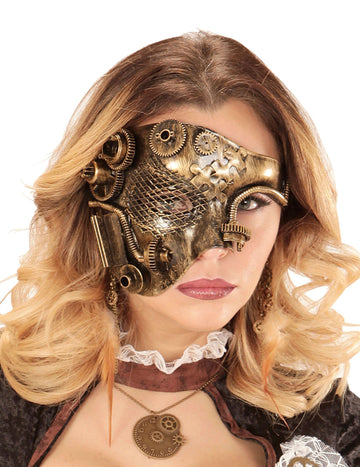 Napůl zlatý dore maska ​​dospělý Steampunk