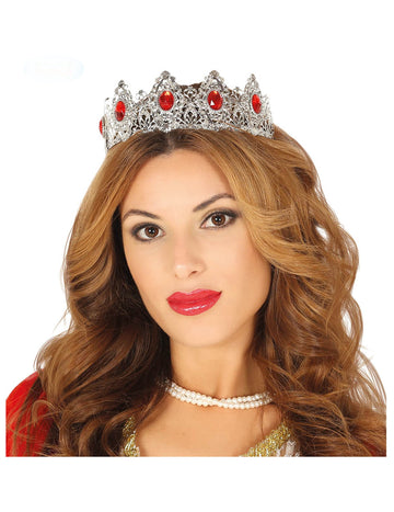 Silver Princess Diademe Red Stone Adult