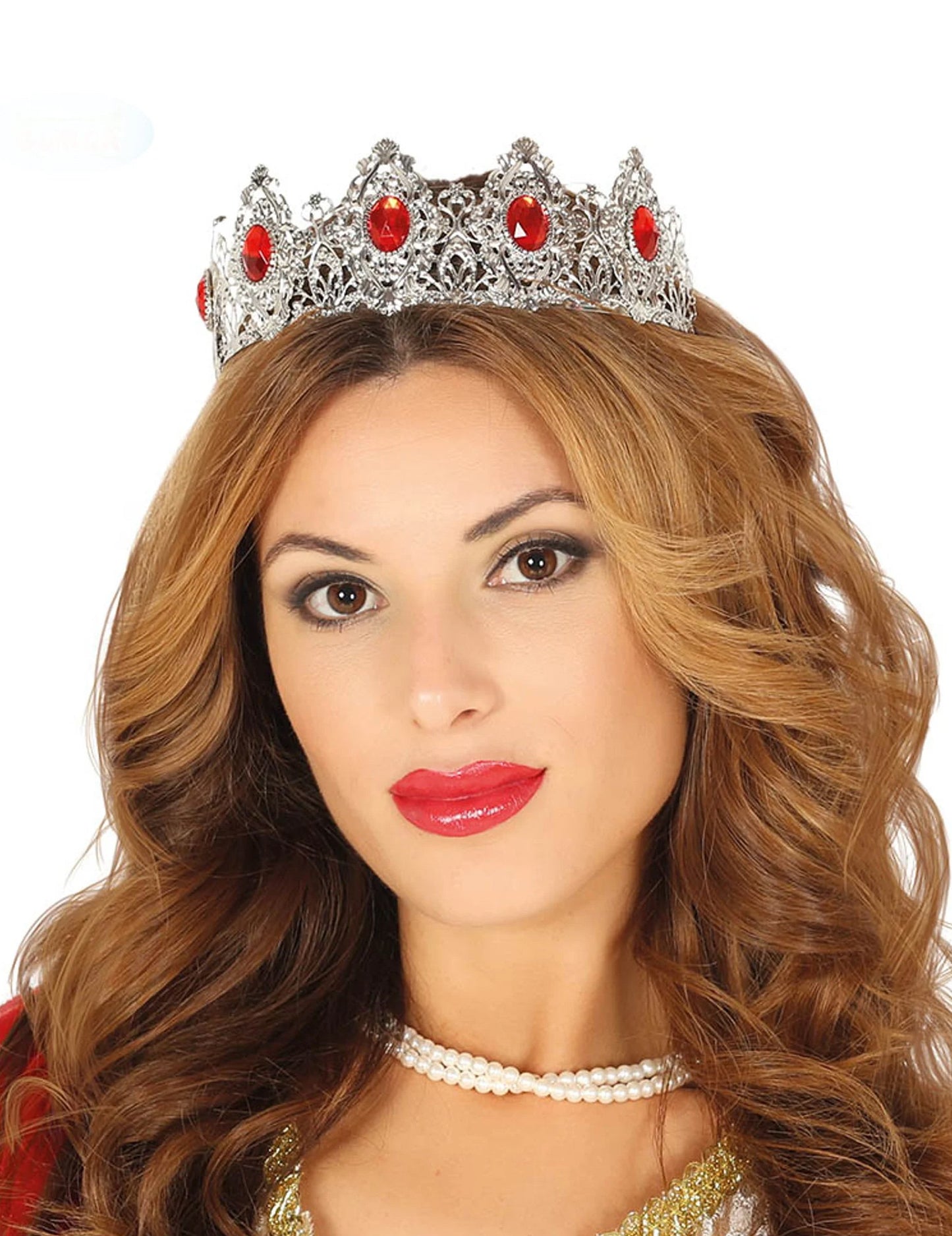 Silver Princess Diademe Red Stone Adult